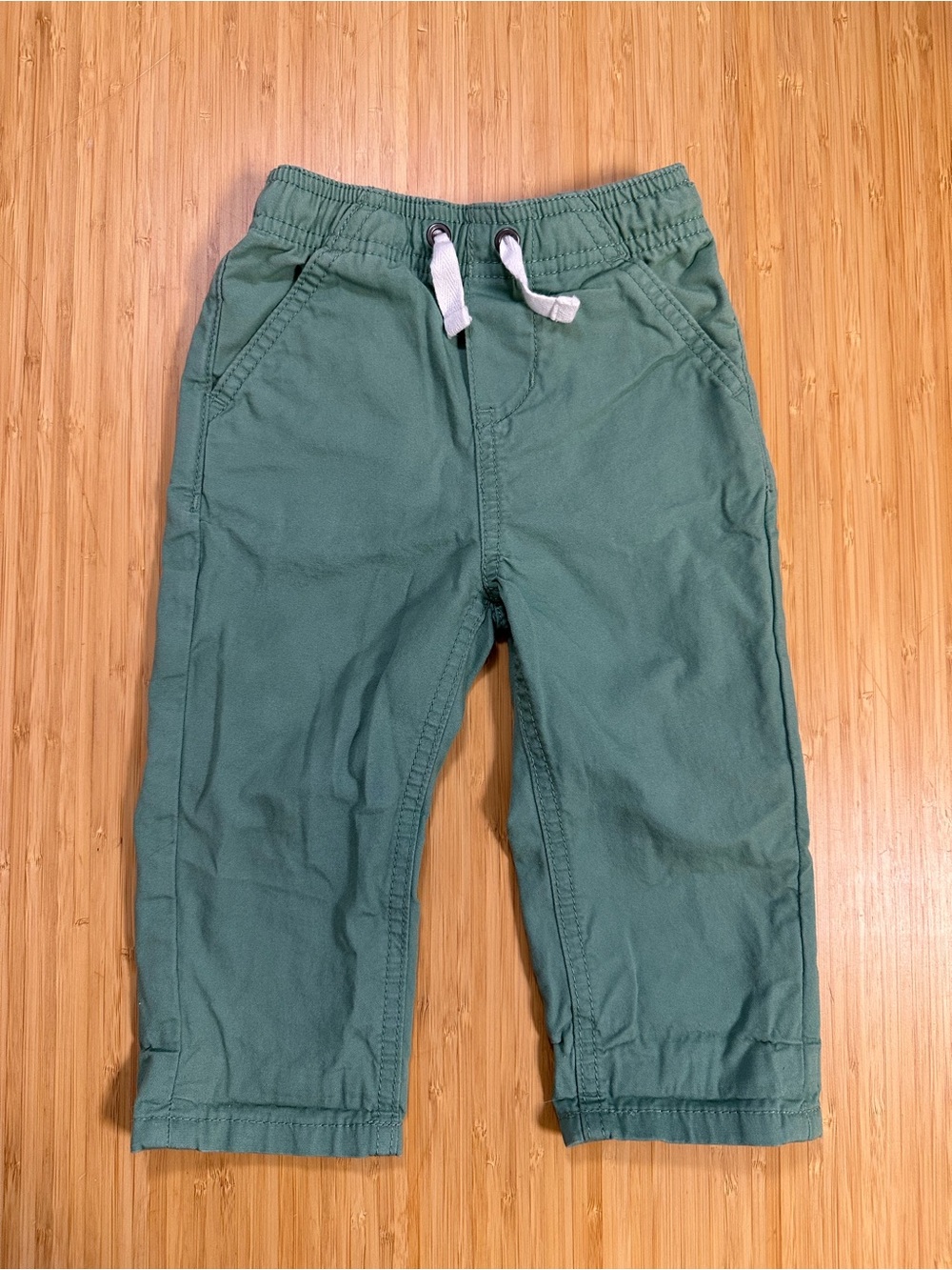 Hanna Andersson Canvas Pull on Pants in Jade 2T